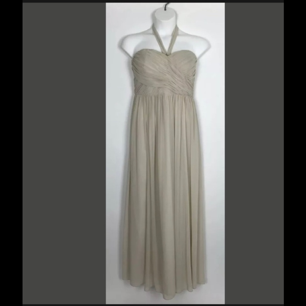 Jenny Yoo Beautiful Beige Chiffon Dress NWT!!!